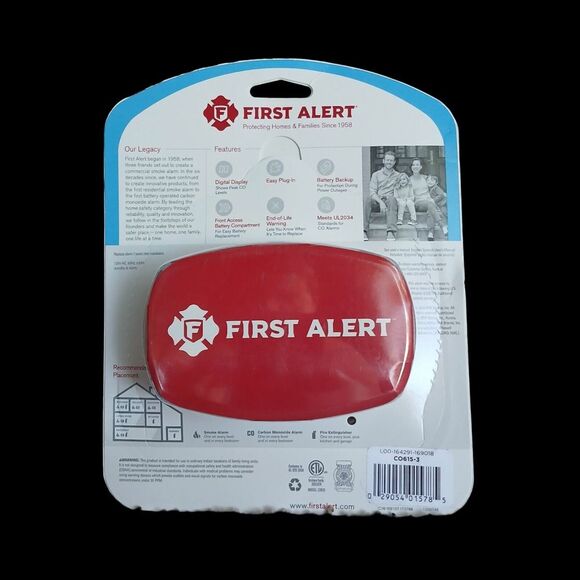 First Alert CO615 Dual-Power Plug-In Carbon Monoxide Detector with Battery - Picture 2 of 2
